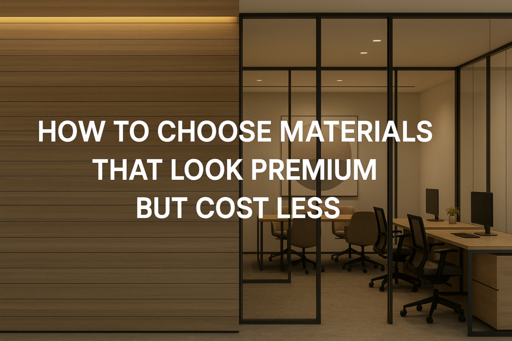 premium interior materials for office design cost-effective luxury finishes