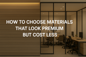 premium interior materials for office design cost-effective luxury finishes